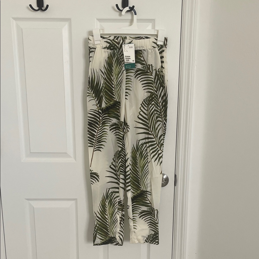 H&M Green Leaf Print Trousers